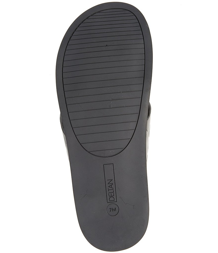 Deltan Nova Debossed Leopard Print Leather Cross Band Slides