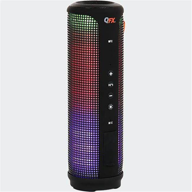 QFX BT-300 Sound Burst Pro Portable Speaker With Bluetooth/LED Lights/Mic (Black)