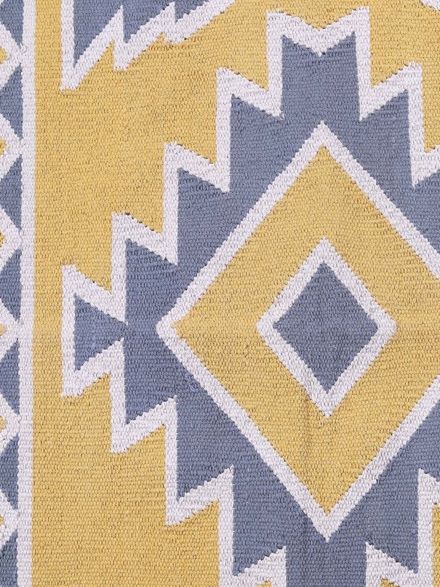 Pequra Yellow & Blue Cotton Floor Covering Arka Runner Rug