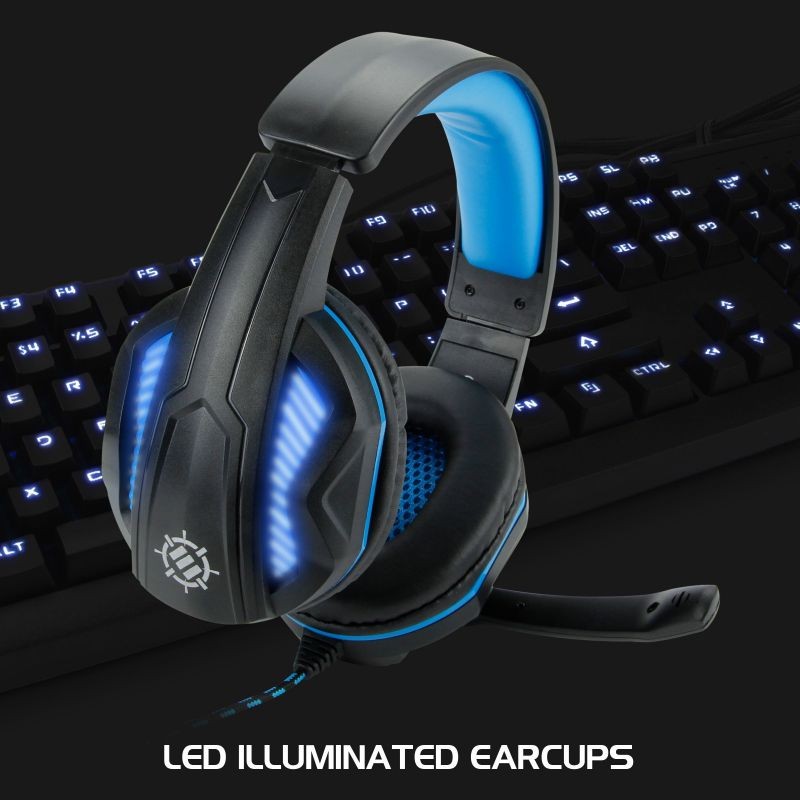 ENHANCE PC Gaming Headset for PS4 & Computer with 7.1 Surround Sound - Voltaic PRO Esports Computer Headphones with Microphone, LED Light, in-Line Controls - Great for PUBG, Fortnite & More