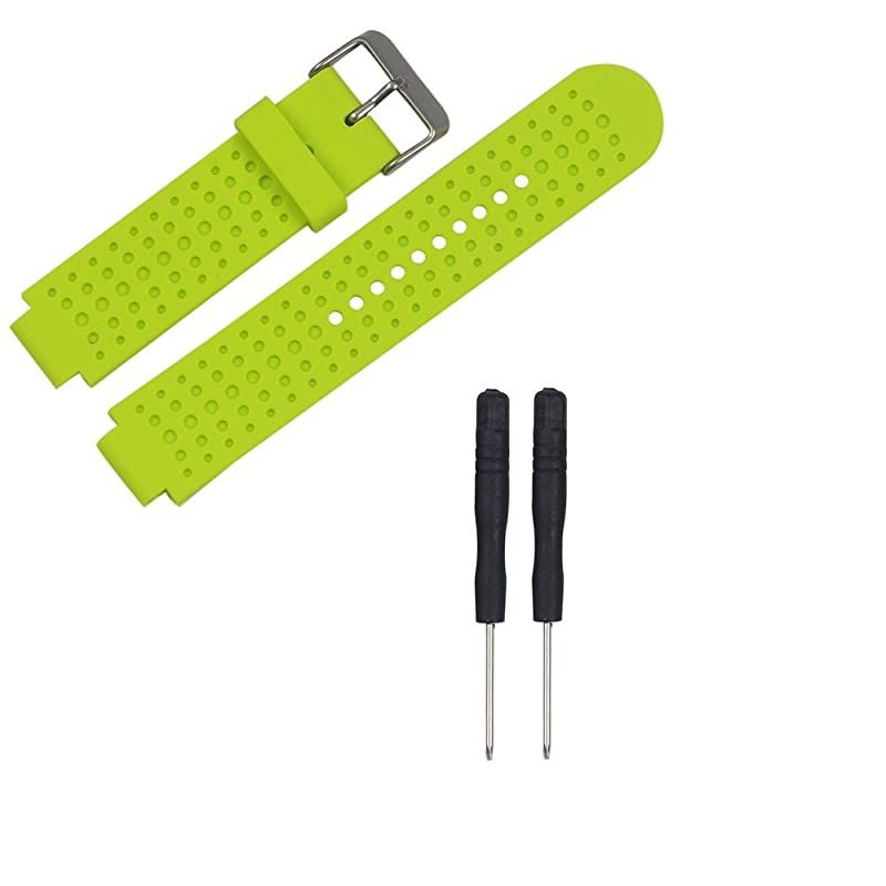 Band Compatible with Garmin Forerunner 25 GPS Running Watch Wristband Fitness Tracker for Smarwatch(Mans Strap) (Lime)