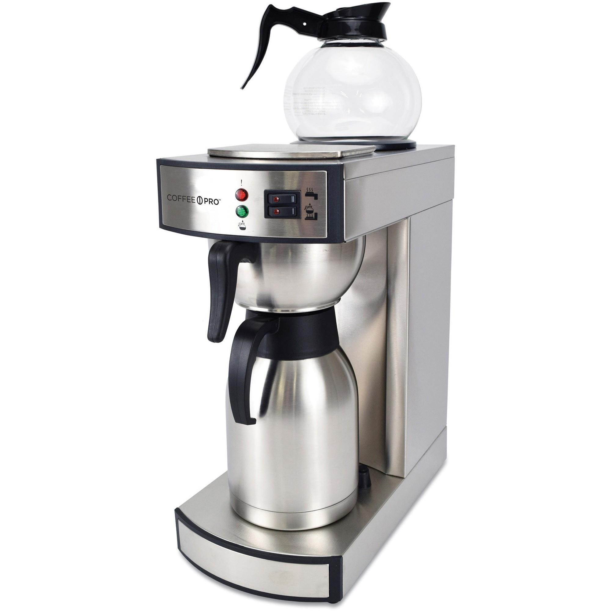 Coffee Pro CPRLT Thermal Institutional Brewer, Stainless Steel, 12 Cup, 15 1/2 X 14 3/4 X 17