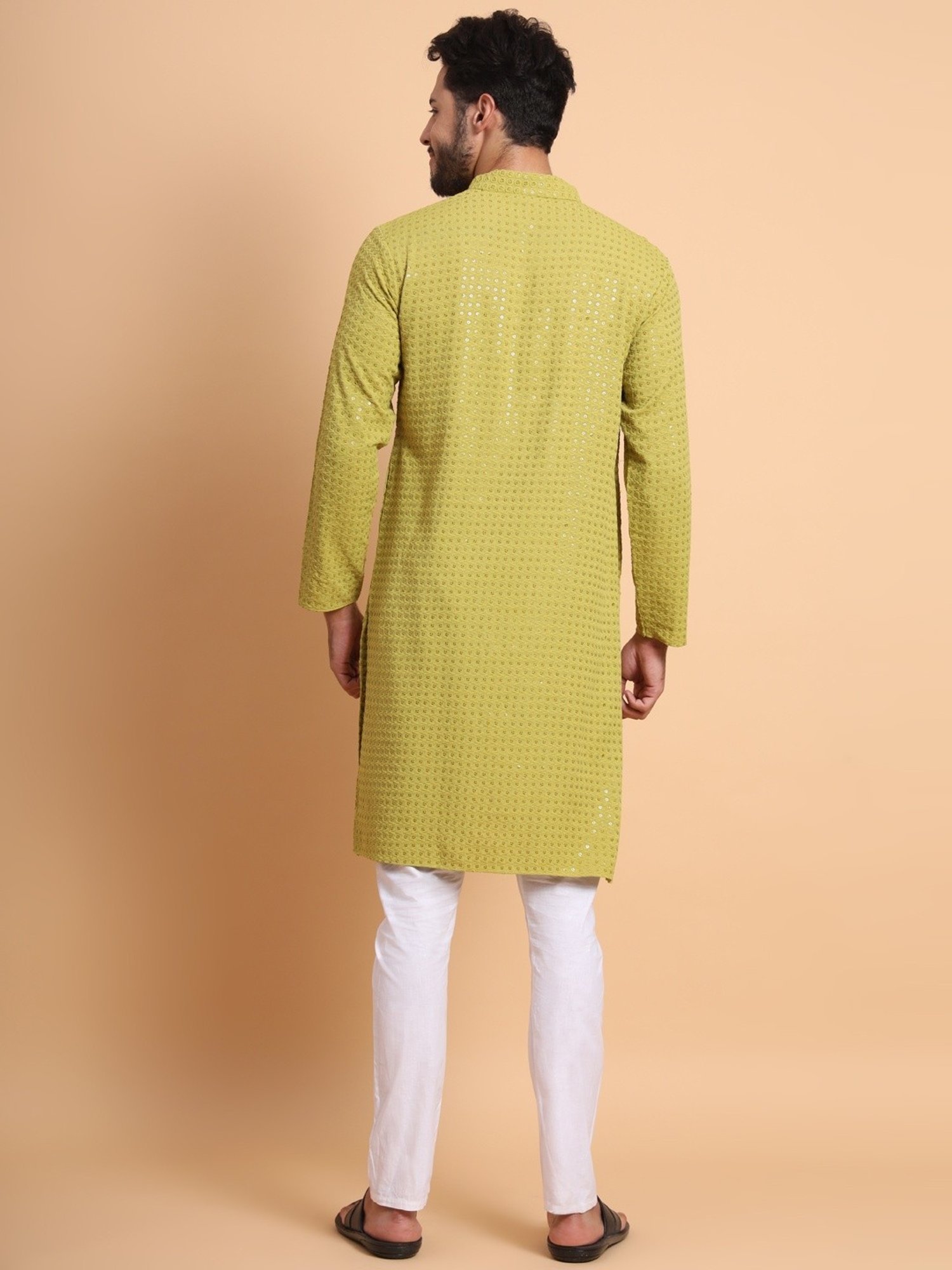 SWAGG INDIA Green Regular Fit Embroidered Kurta