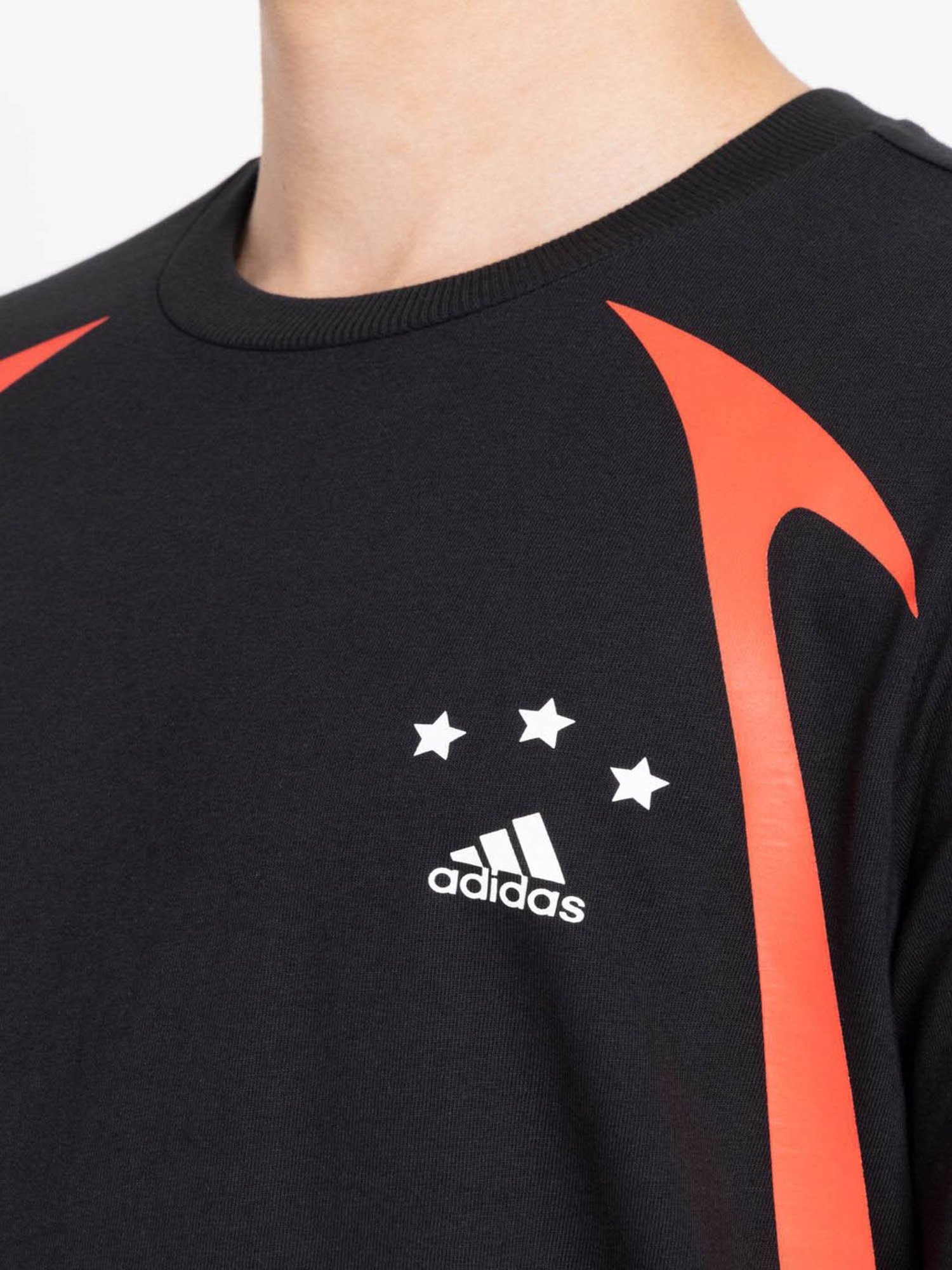 Adidas Black Regular Fit Printed Sports T-Shirt