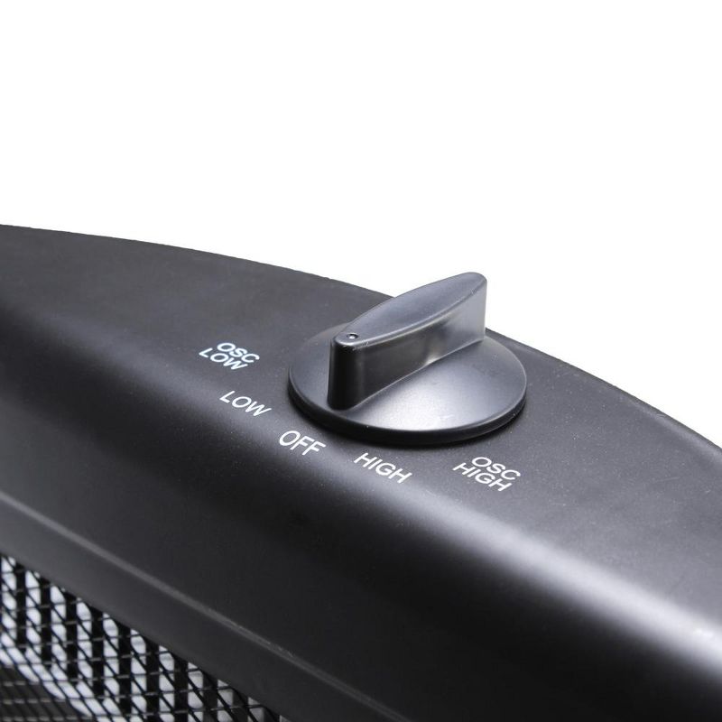 Comfort Zone CZHTV9 Portable Slimline Flat Panel Electric Halogen Radiant Rotating Oscillating Indoor Space Heater Unit w/ Overheat Protection, Black