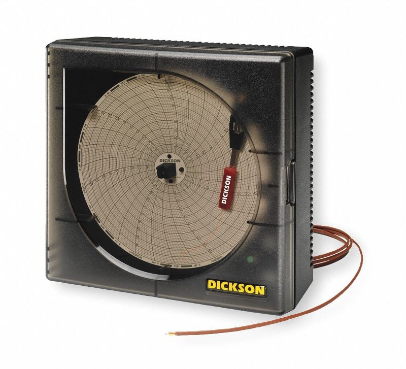 Dickson Circular Chart Recorder, Temperature, 6 In  KT6P1