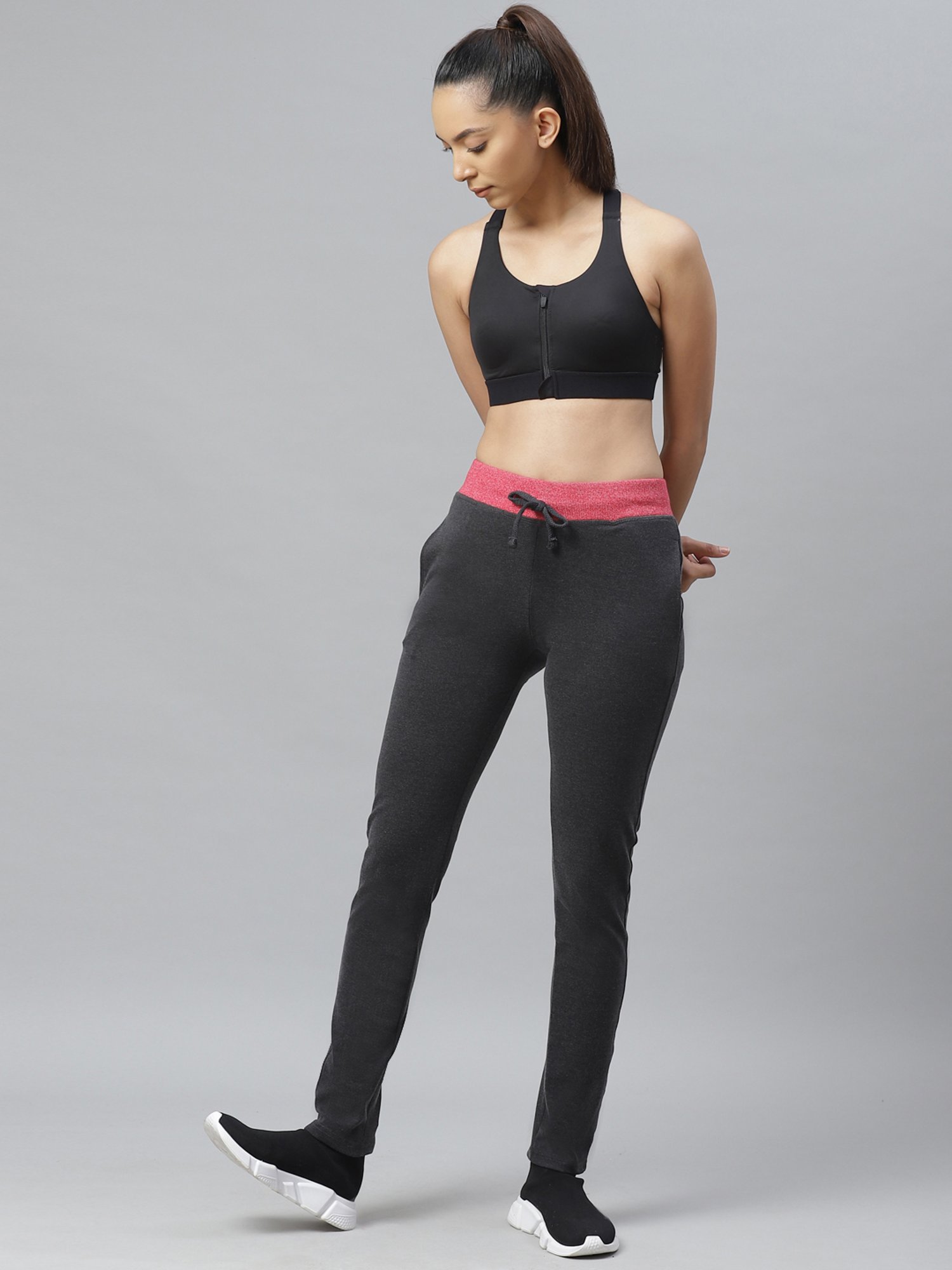 Cayman Dark Grey Mid Rise Track Pants