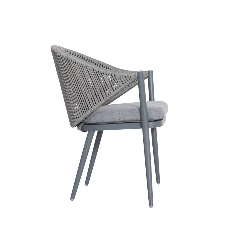 3pc Outdoor Aluminum Bistro Set Gray - Nuu Garden