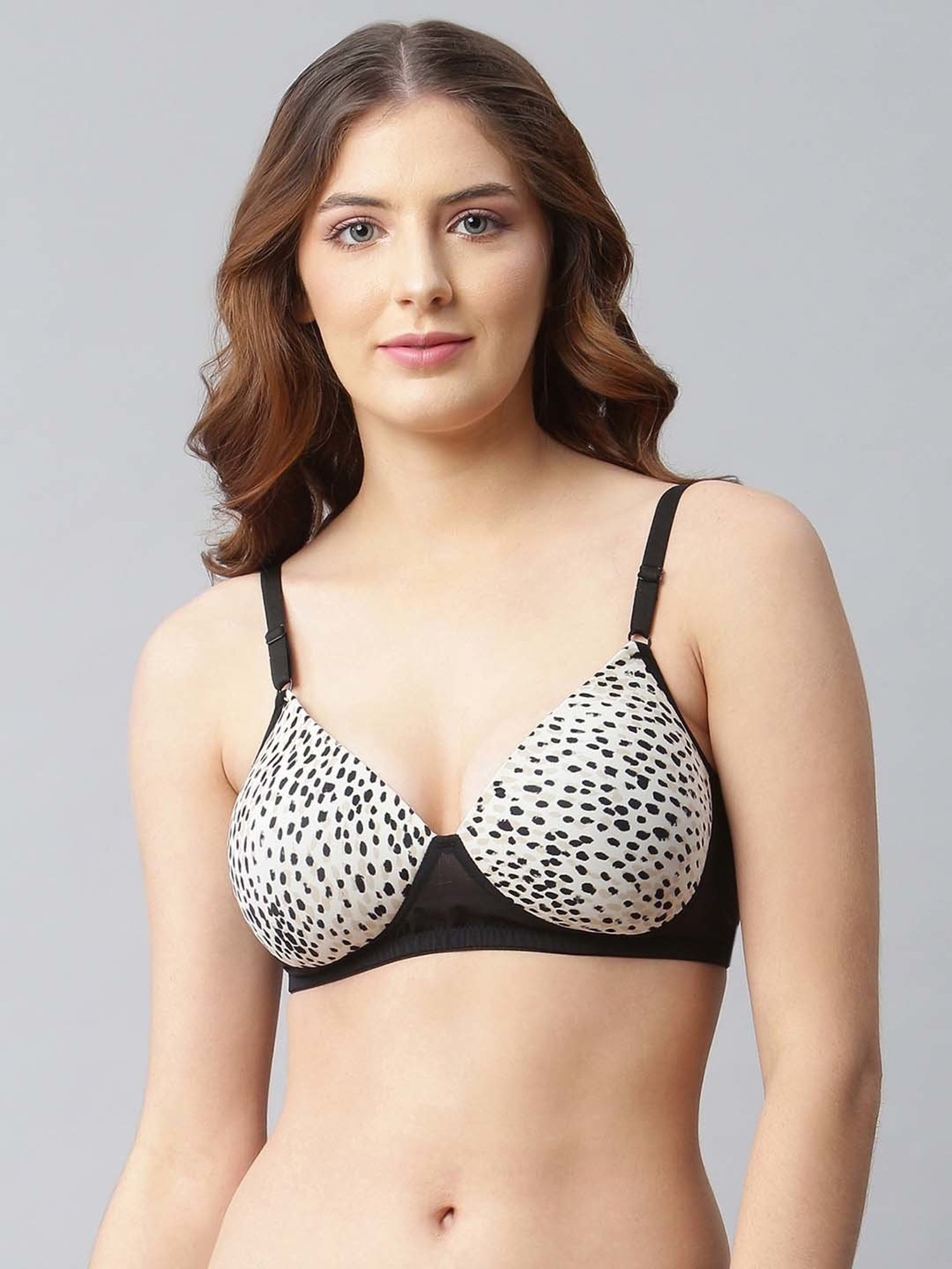 Cukoo Black Printed Full Coverage Padded Everyday Bra