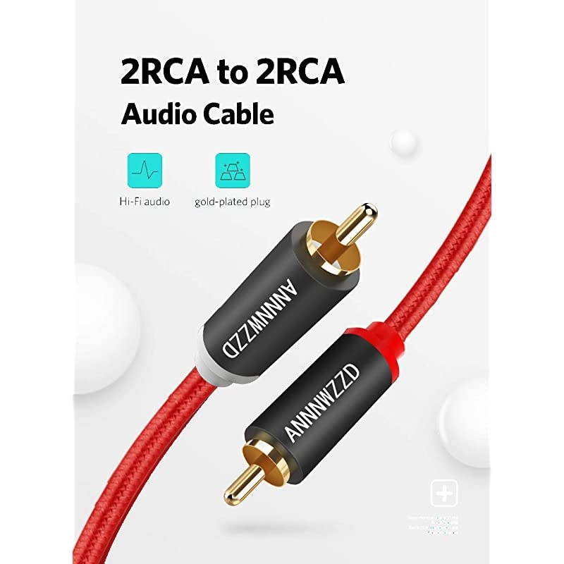 2RCA Male to 2RCA Male Stereo Audio Cable (3M/10FT)