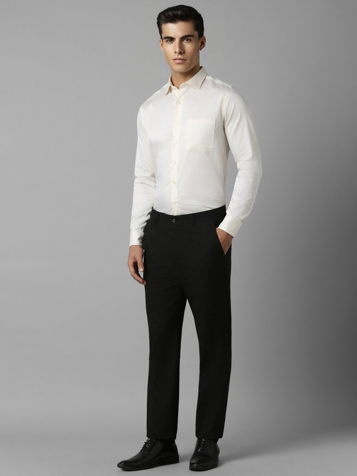 Louis Philippe Midnight Black Slim Fit Trousers