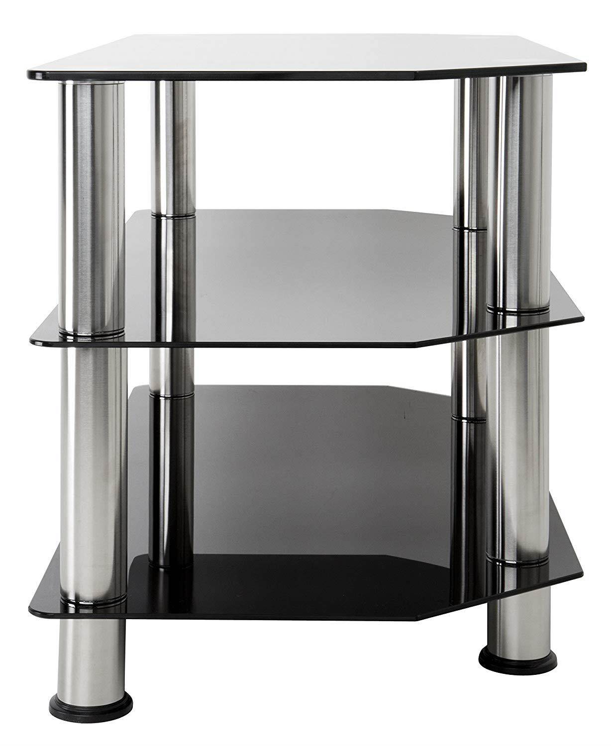 AVF SDC800-A  TV Stand for up to 42-inch TVs, Black Glass, Chrome Legs