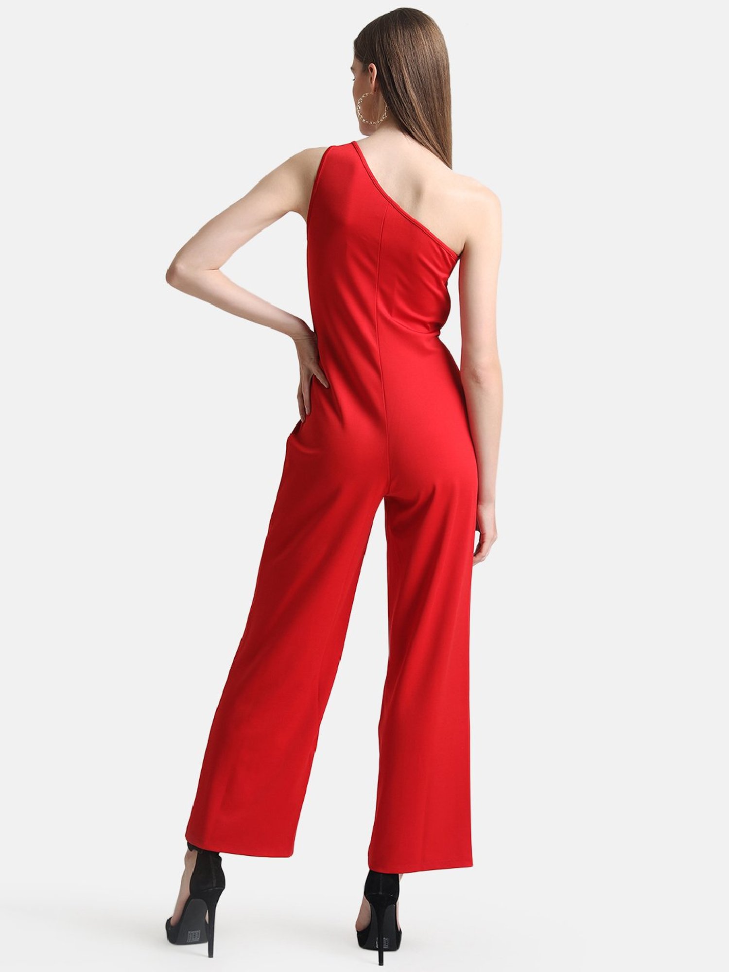 Kazo Red One Shoulder Jumpsuit