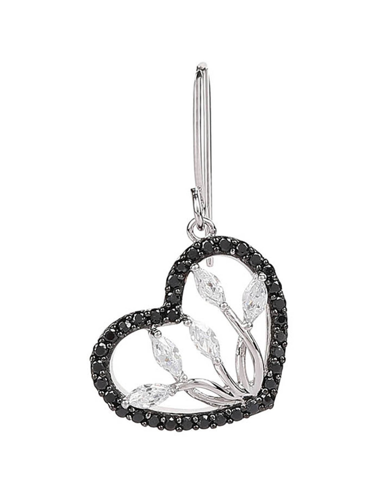 The Real Effect London Intricate & Contemporary 800 Silver Heart Earrings for Women