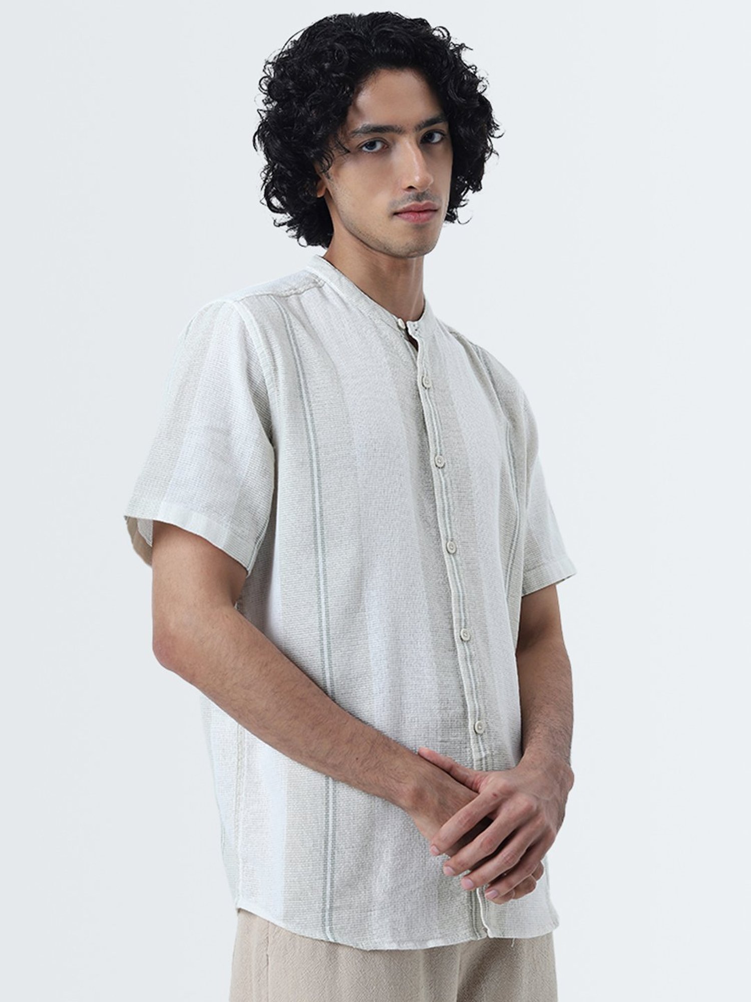 ETA by Westside Sage Textured Resort-Fit Cotton Shirt