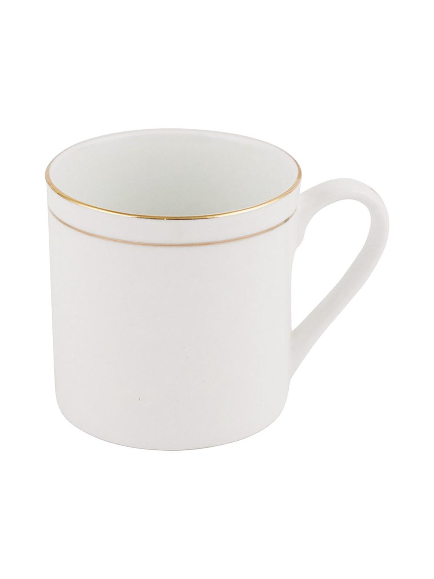 SONAKI White Bone China Coffee Mugs (140 ml) - Set of 6