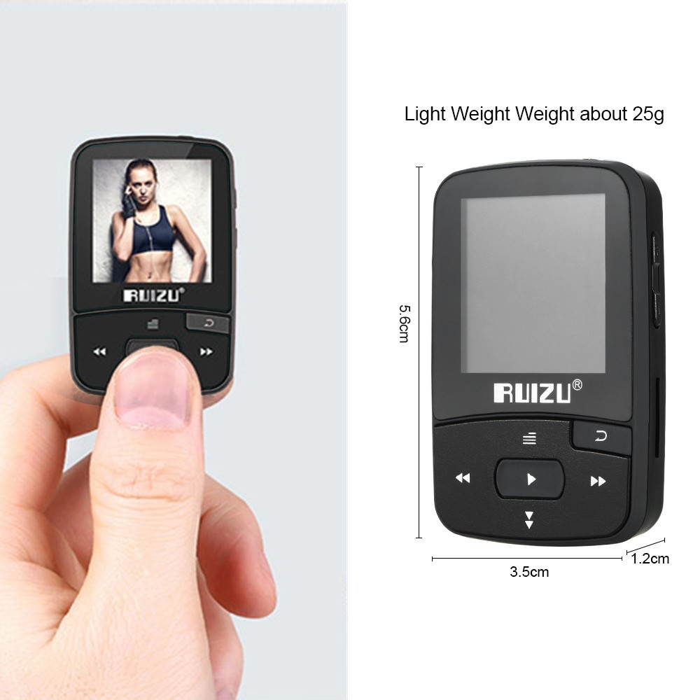 8GB 1.5in MP3 MP4 Player HiFi Lossless Sound Quality Bluetooth Pedometer TF Card FM Radio Recording E-book Time Calendar