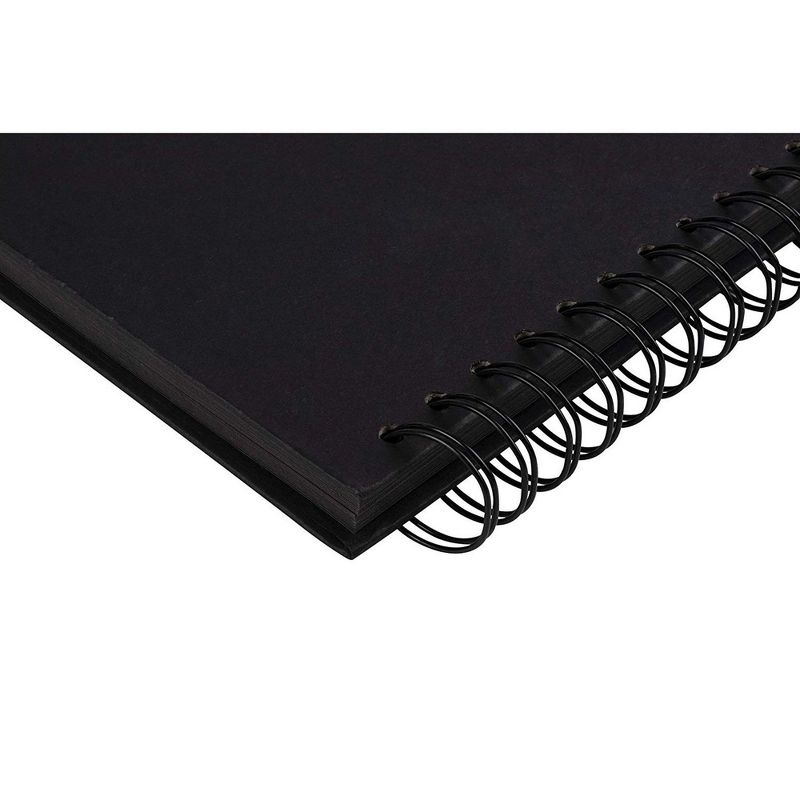 Hardcover Scrapbook, Photo Album, Square Spiral Bound for DIY Craft, Wedding Guest Book, Black, 8"x8"