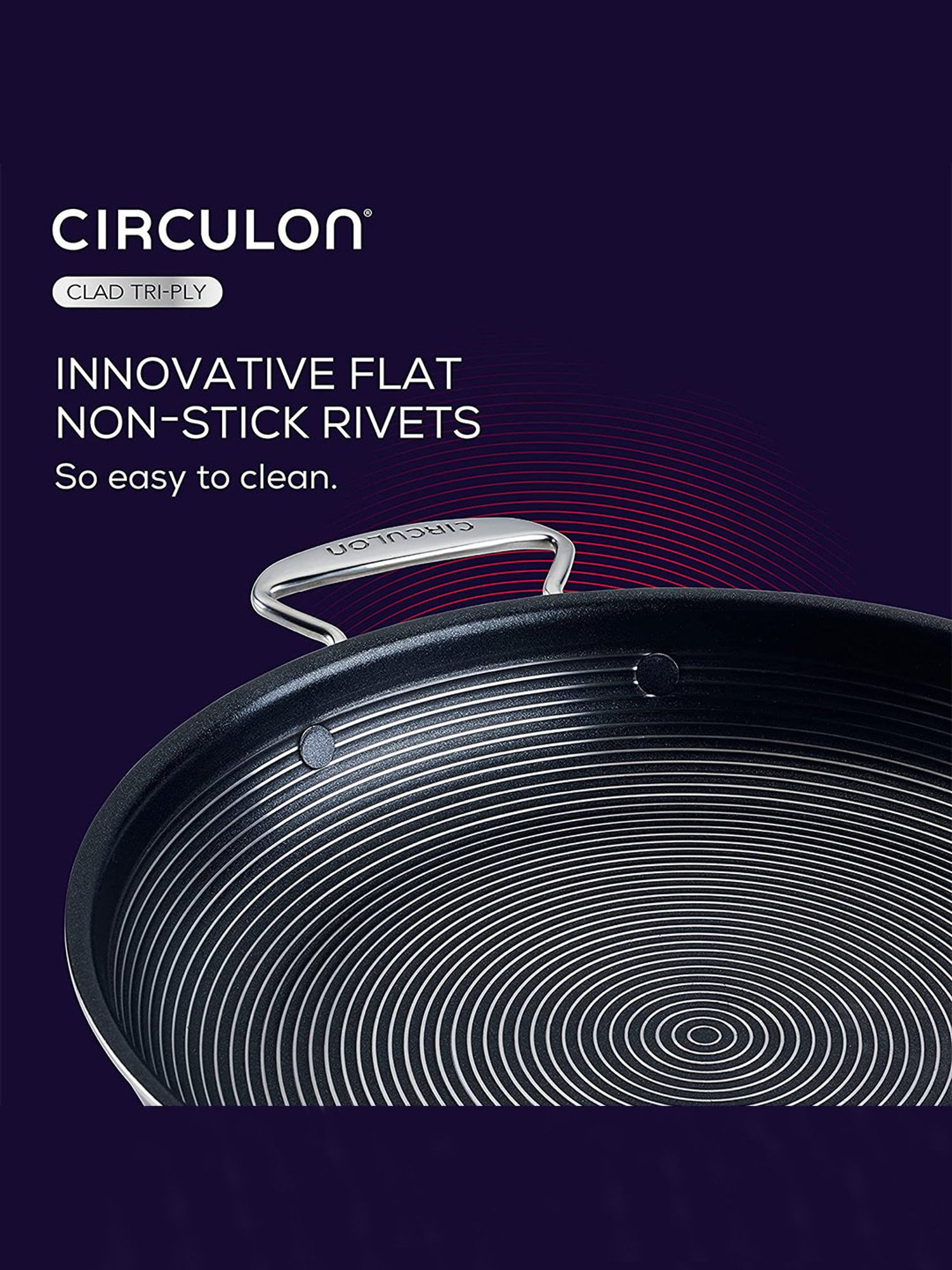 Circulon Silver Stainless Steel Non-Stick Frying Pan 25cm (1.76 L)