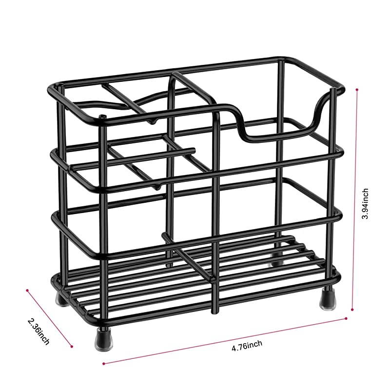 Toothbrush Holder Small Stainless Steel Toothpaste Holder Bathroom Accessories Organizer Black