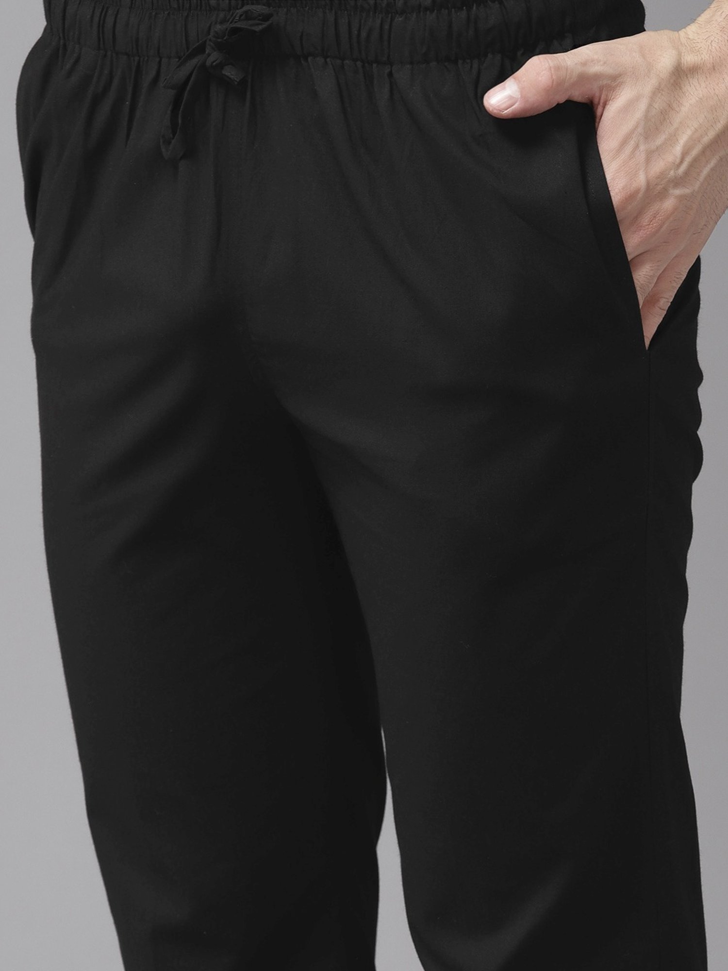 See Designs Grey & Black Cotton Regular Fit Printed Kurta Bottom Set