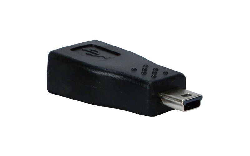 QVS Mini-USB Male to Micro-USB Female Adaptor - 1 x Type B Male Mini USB - 1 x Type B Female Micro USB - Nickel Connector - Black