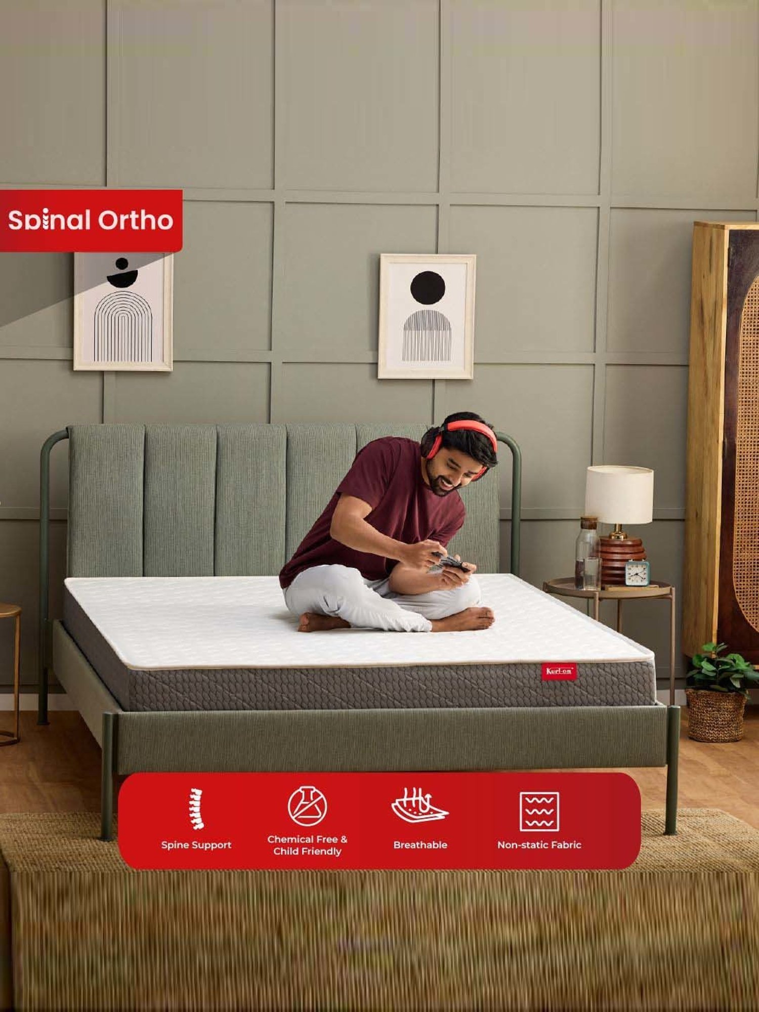 Duroflex Live-in Adapt Grey Foam New Gen Smart Design Flippable Adjustable Double Mattress