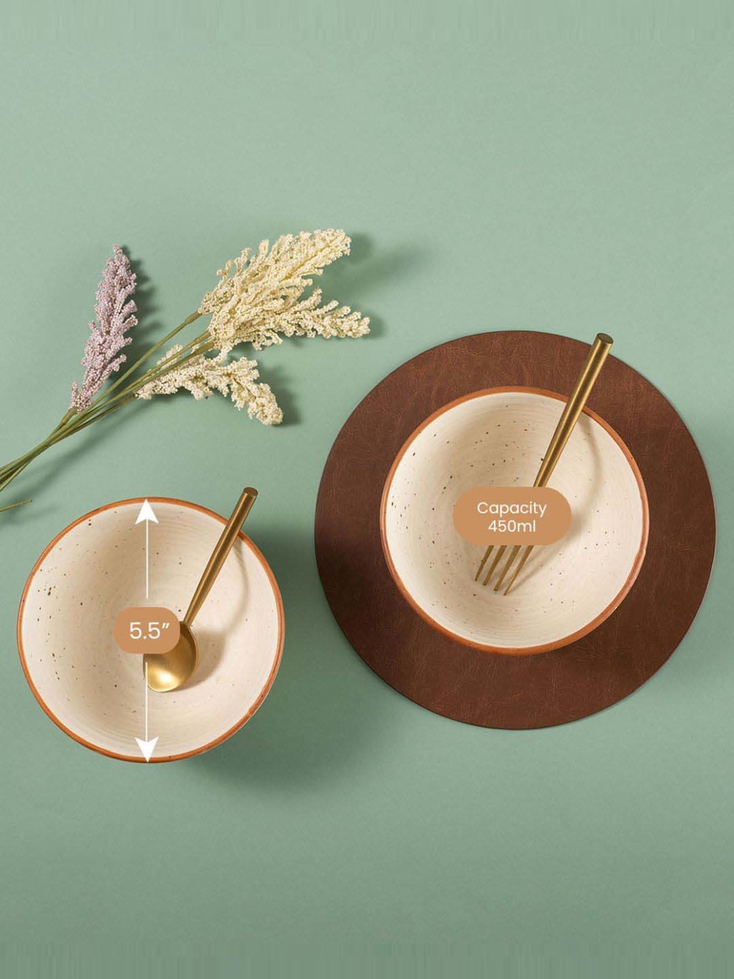 BlackCarrot Black & White Ceramic Dip Bowls Set of 2