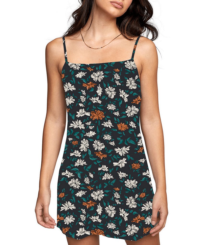 RVCA Knight Sleeveless Floral-Printed Camisole Dress