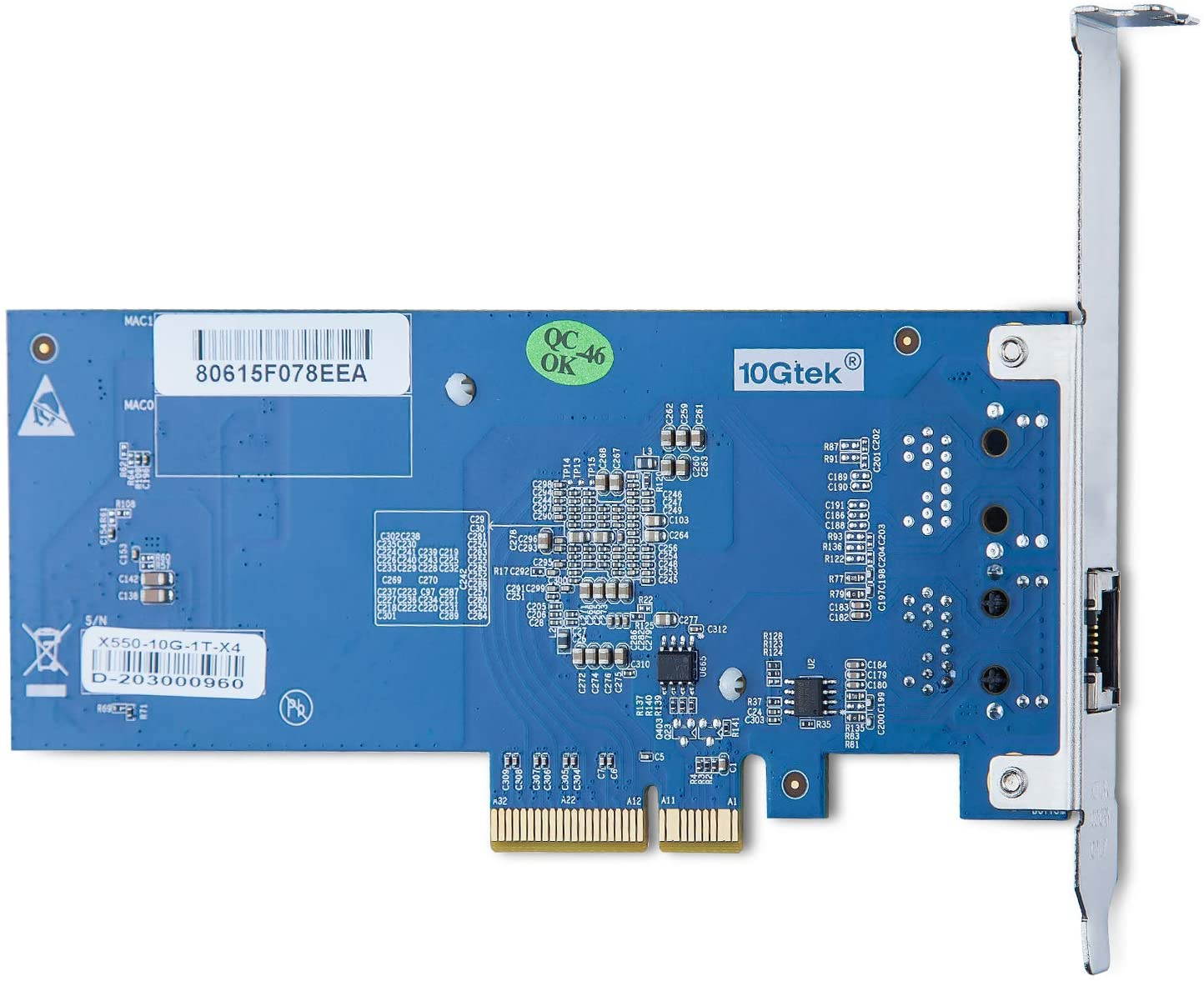 10Gb PCI-E NIC Network Card, Single Copper RJ45 Port, PCI Express Ethernet LAN Adapter Support Windows Server/Linux/ESX, Compare to Intel X550-T1
