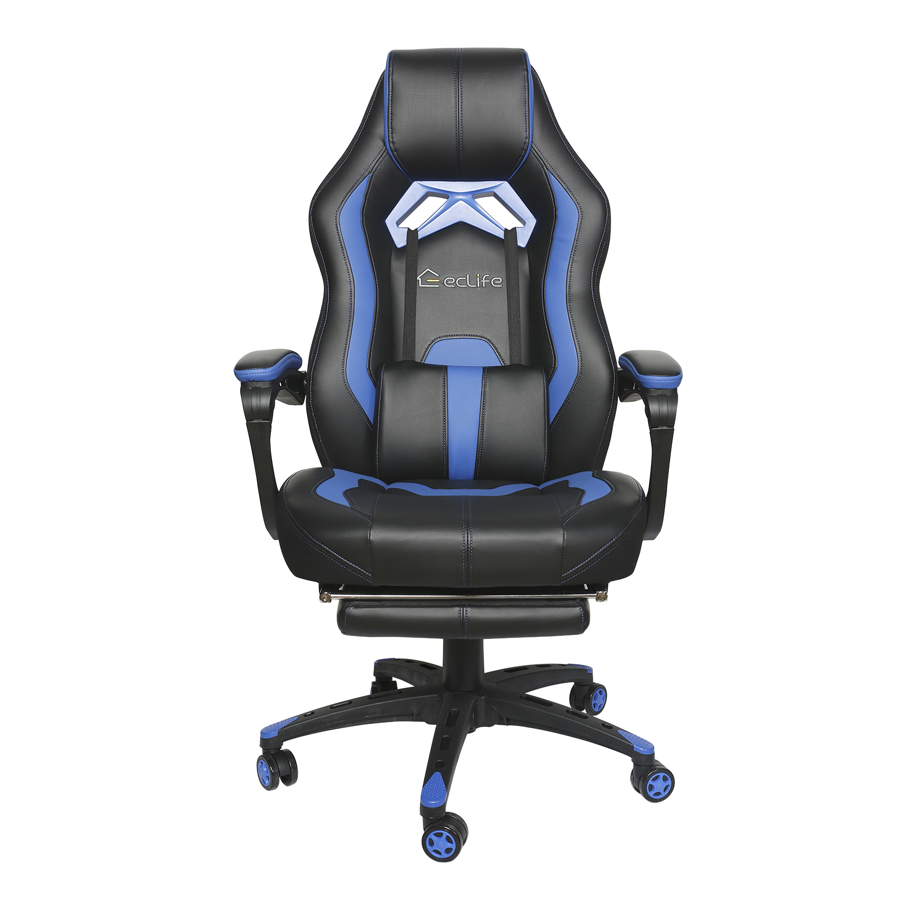 E-sports Massage Gaming Chair with footrest Grey