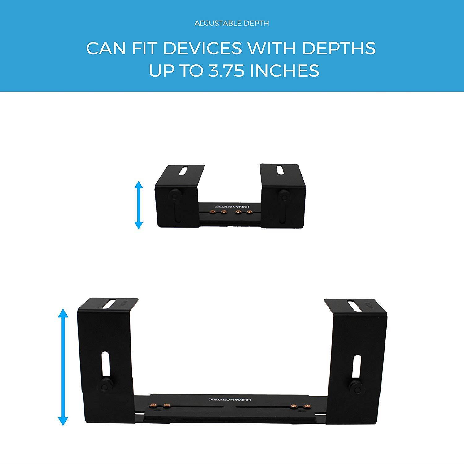 HumanCentric Adjustable Device Wall Mount | DVD Players, Cable Boxes, Receivers, Set Top Box and Other A/V Equipment | Patent Pending