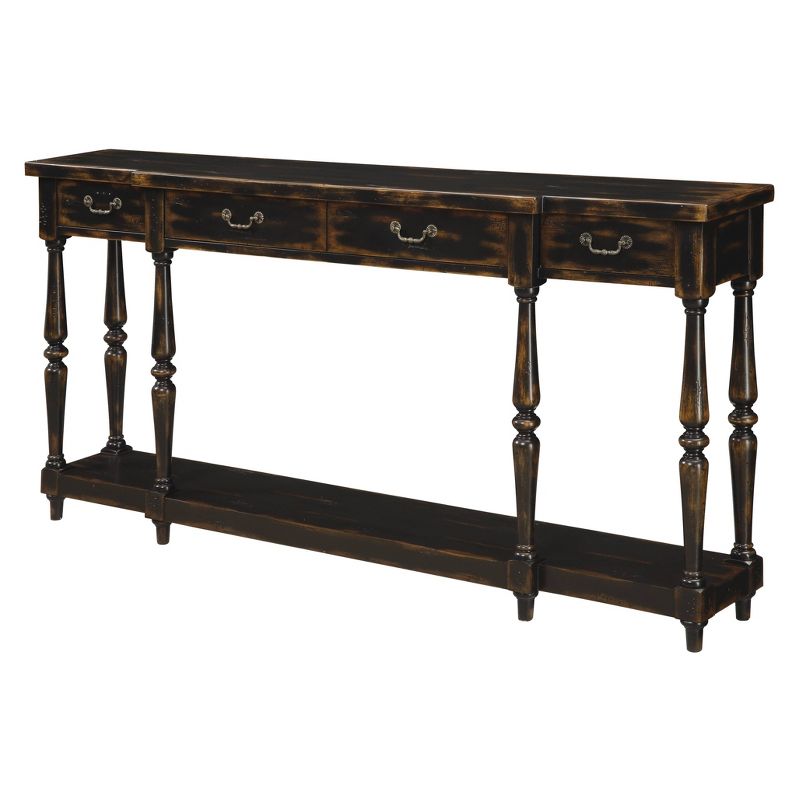 Blaydes 4 Drawer Console Table Black - Treasure Trove Accents