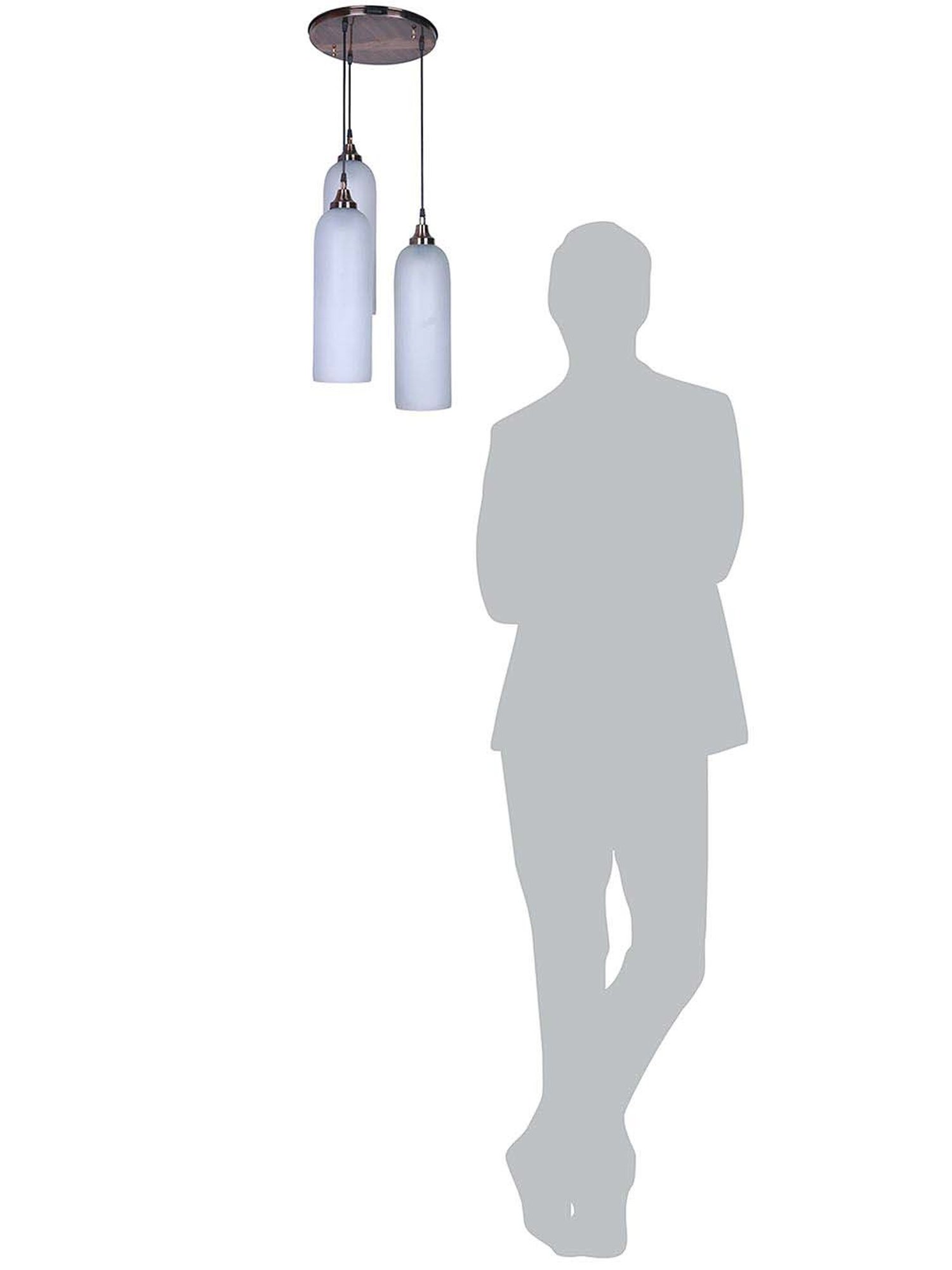 FOS LIGHTING White & Silver Glass 3-In-1 Double Light Walll Sconce