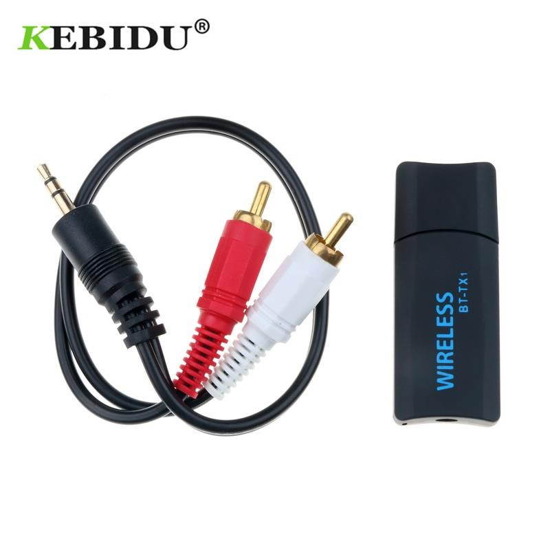 Kebidu BT-42 Bluetooth USB Wireless Transmitter 3.5mm AUX Audio Music Adapter Emitter Adaptor Dongle for Computer TV with Cable