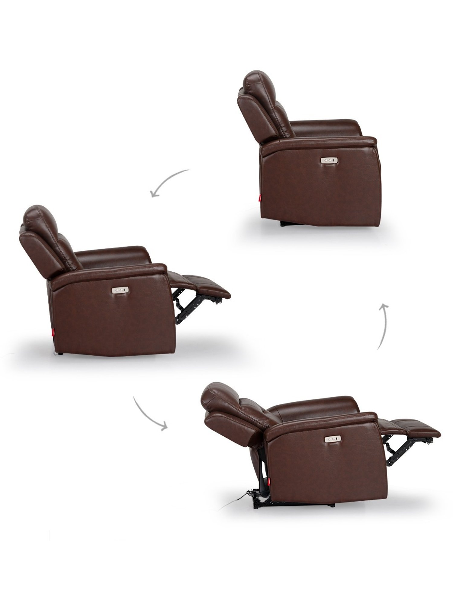 Durian Valerano Coffee Brown Leather Reclining Sofa