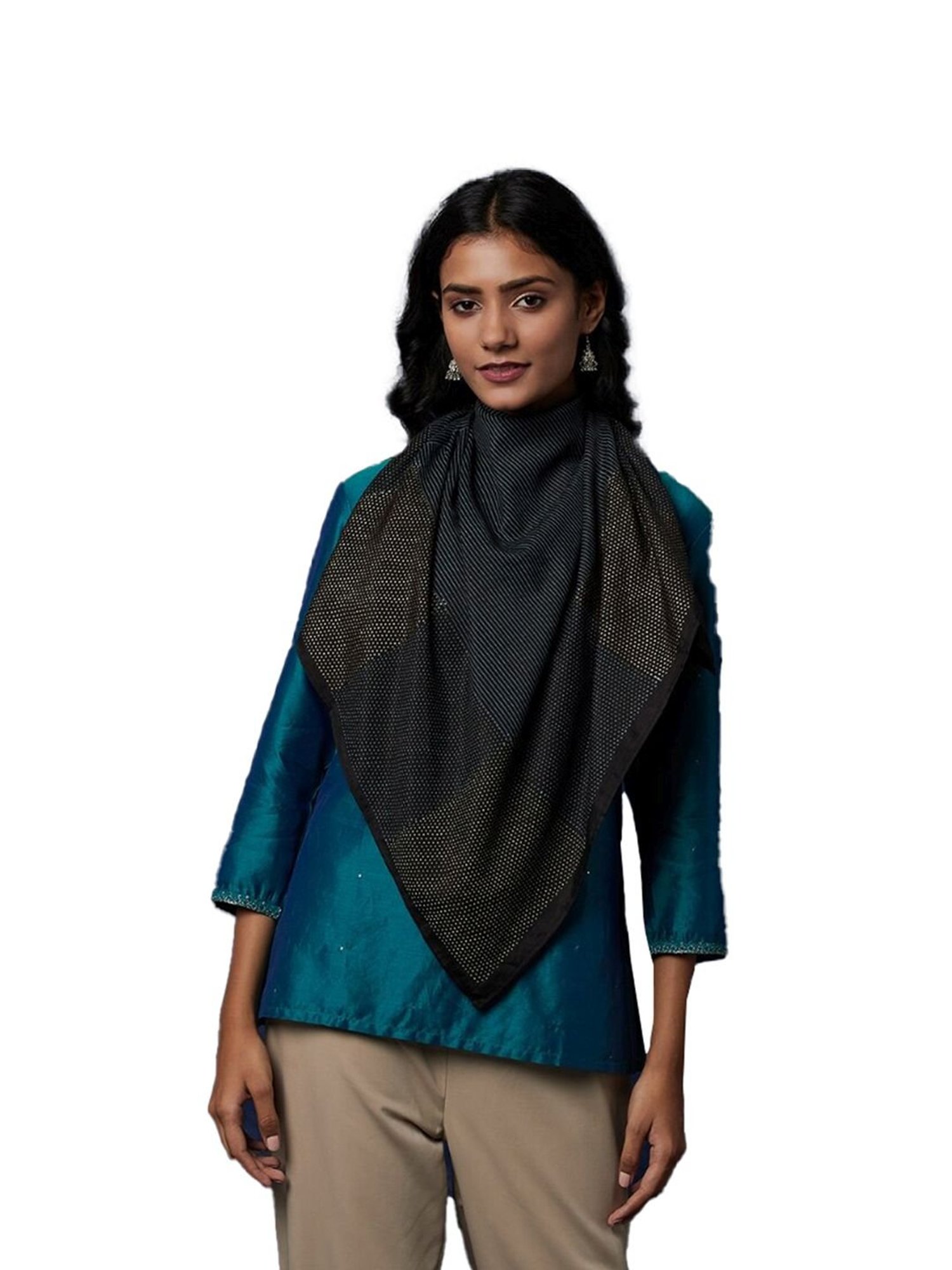 Aditi Wasan White Floral Stole