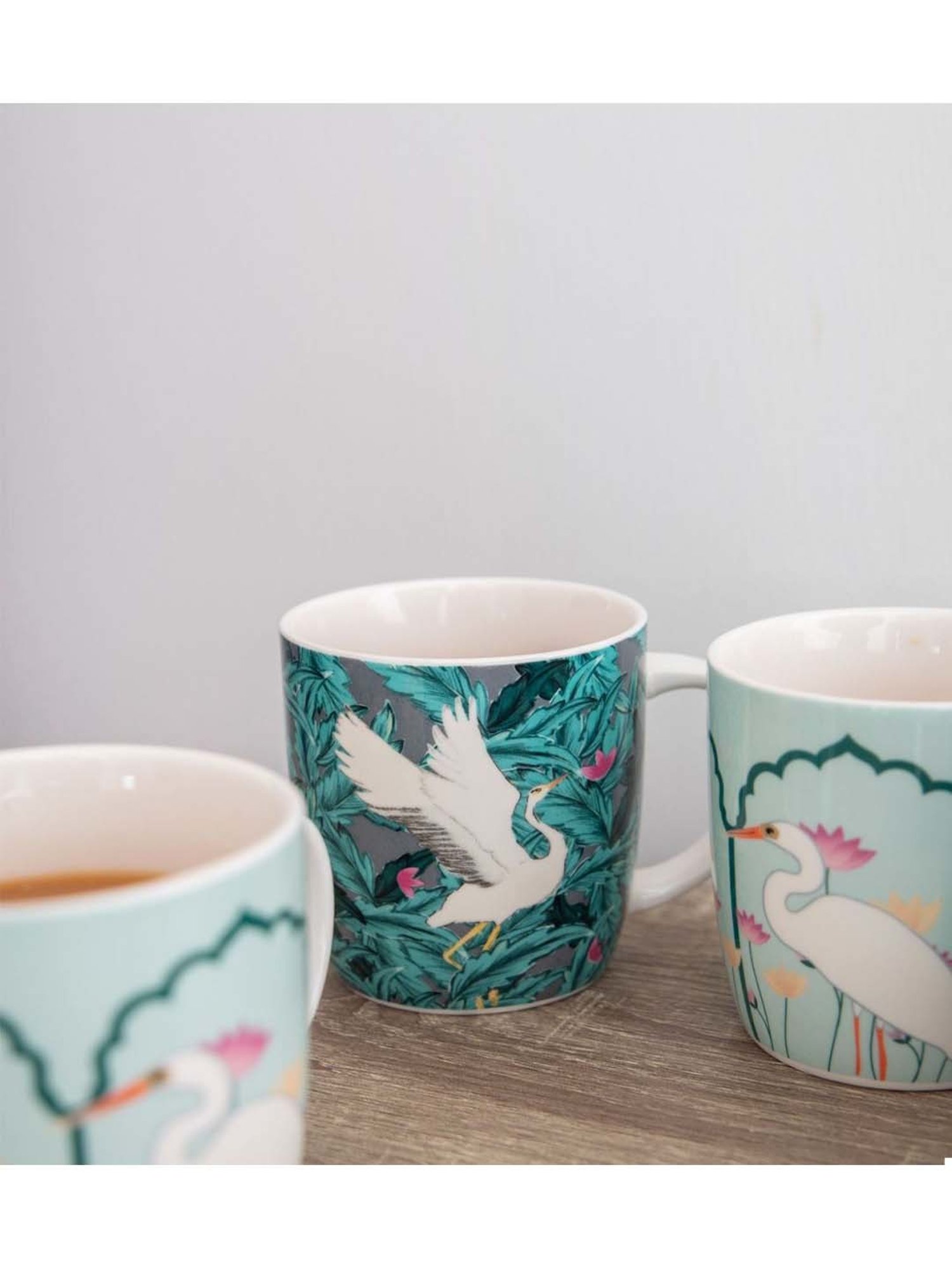 Femora Black Ceramic Coffee Mugs (0.36 L) - Set of 4