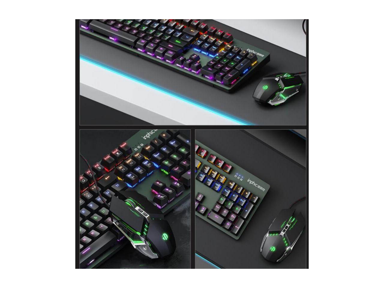 V910S Ergonomic Design, Cool Exterior USB Wired N-key Rollover Mechanical Gaming Keyboard For Office And Game