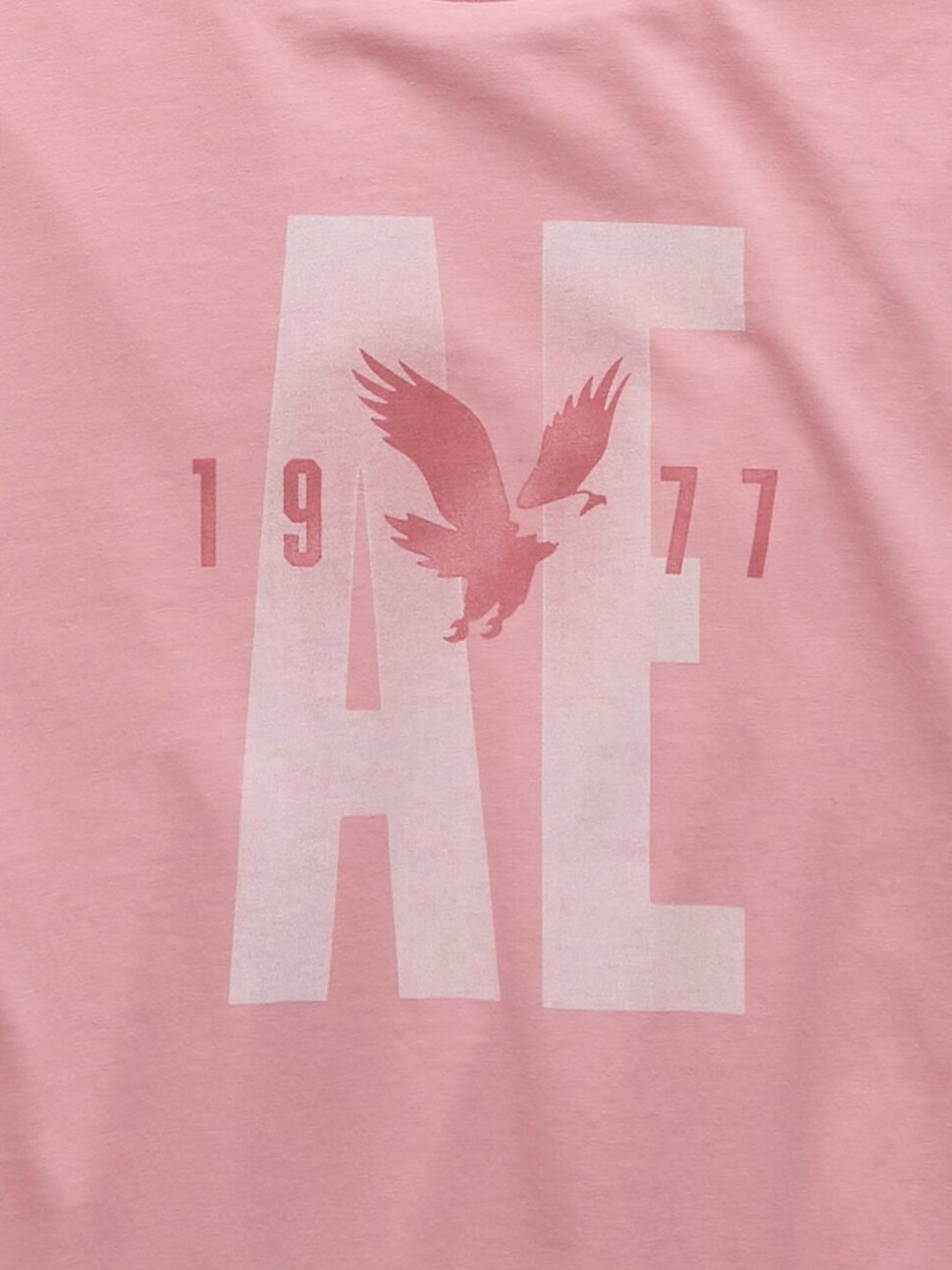 American Eagle Pink Regular Fit Printed T-Shirt
