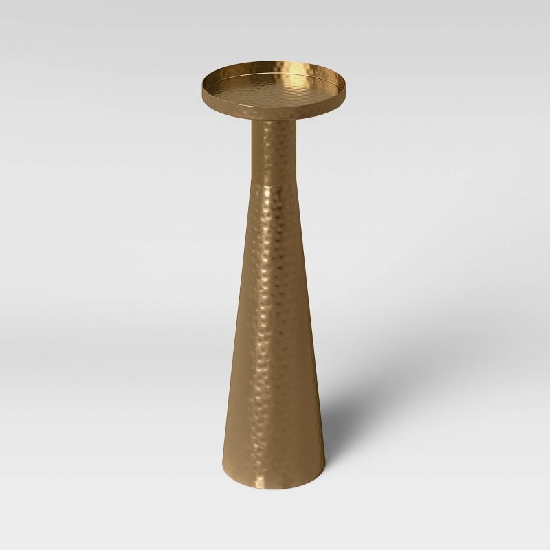 Alester Round Hammered Metal Drink Table Brass - Project 62™