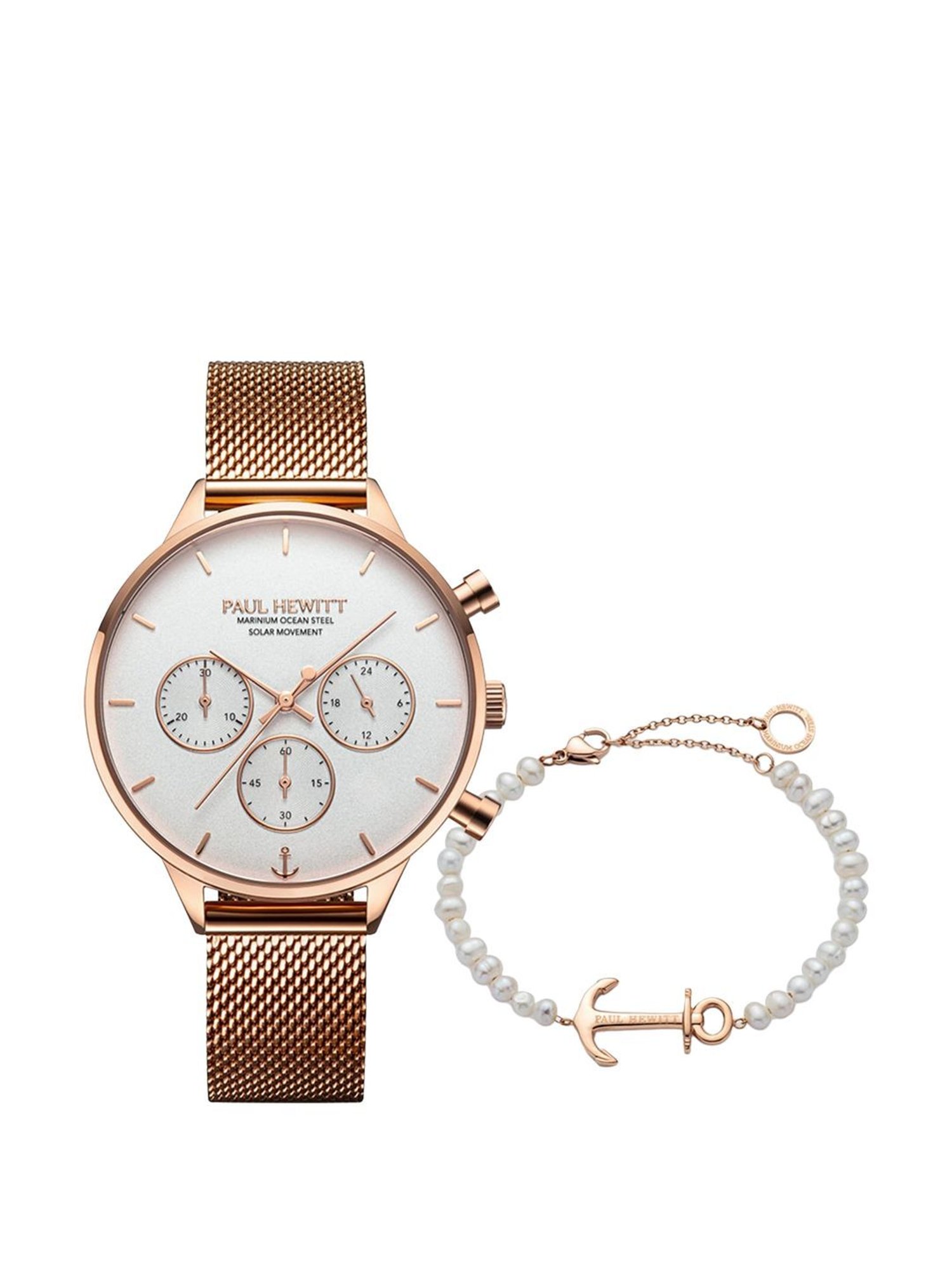 Paul Hewitt PH-SET-0585 OCEANPULSE Chronograph Solar Powered Watch with Bracelet for Women