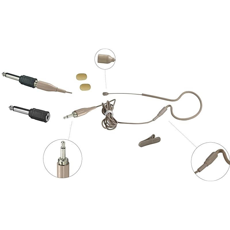 Single Earhook Headworn OmniDirectional Headset Microphone for 35mm plug with thread type +14 plug SKIN