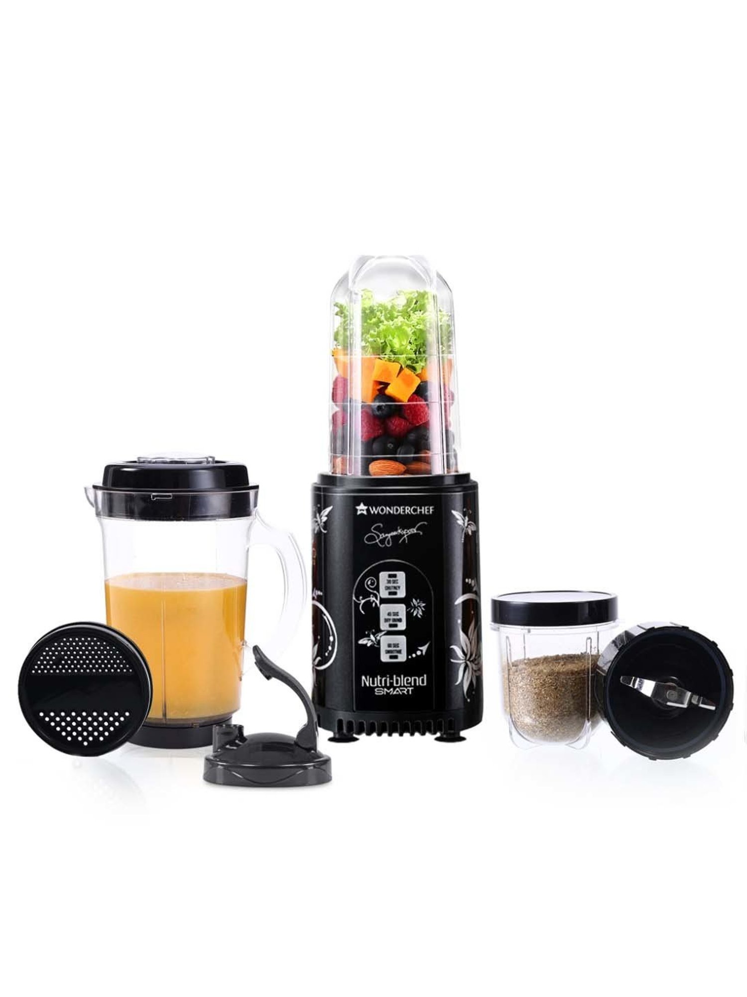 Wonderchef Nutri Blend Smart 500W, 22000 RPM with 3 Jars & Dual Pulse 2-Yr Warranty,Black