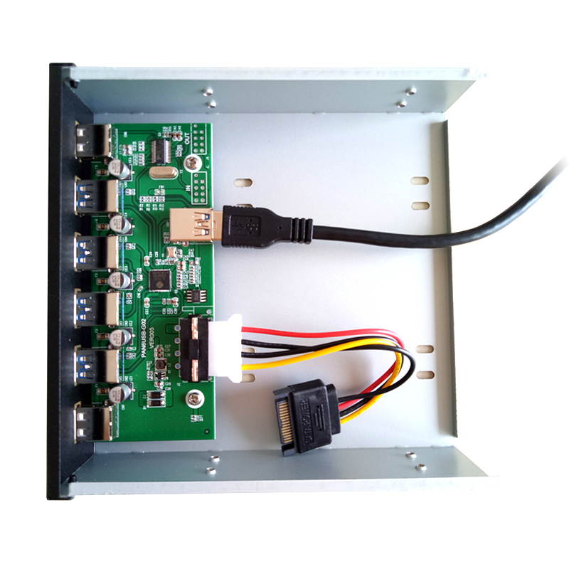 EnLabs FP525U22U34M PC Case 5.25 inch front panel 6 Ports USB Hub,4 Ports USB 3.0 & 2 Ports USB 2.0,2.6ft USB Type A Female to motherboard Adapter Cable