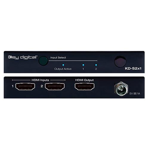 Key Digital KD-S2x1 2x1 4K HDMI Switch HDCP2.2/HDR10