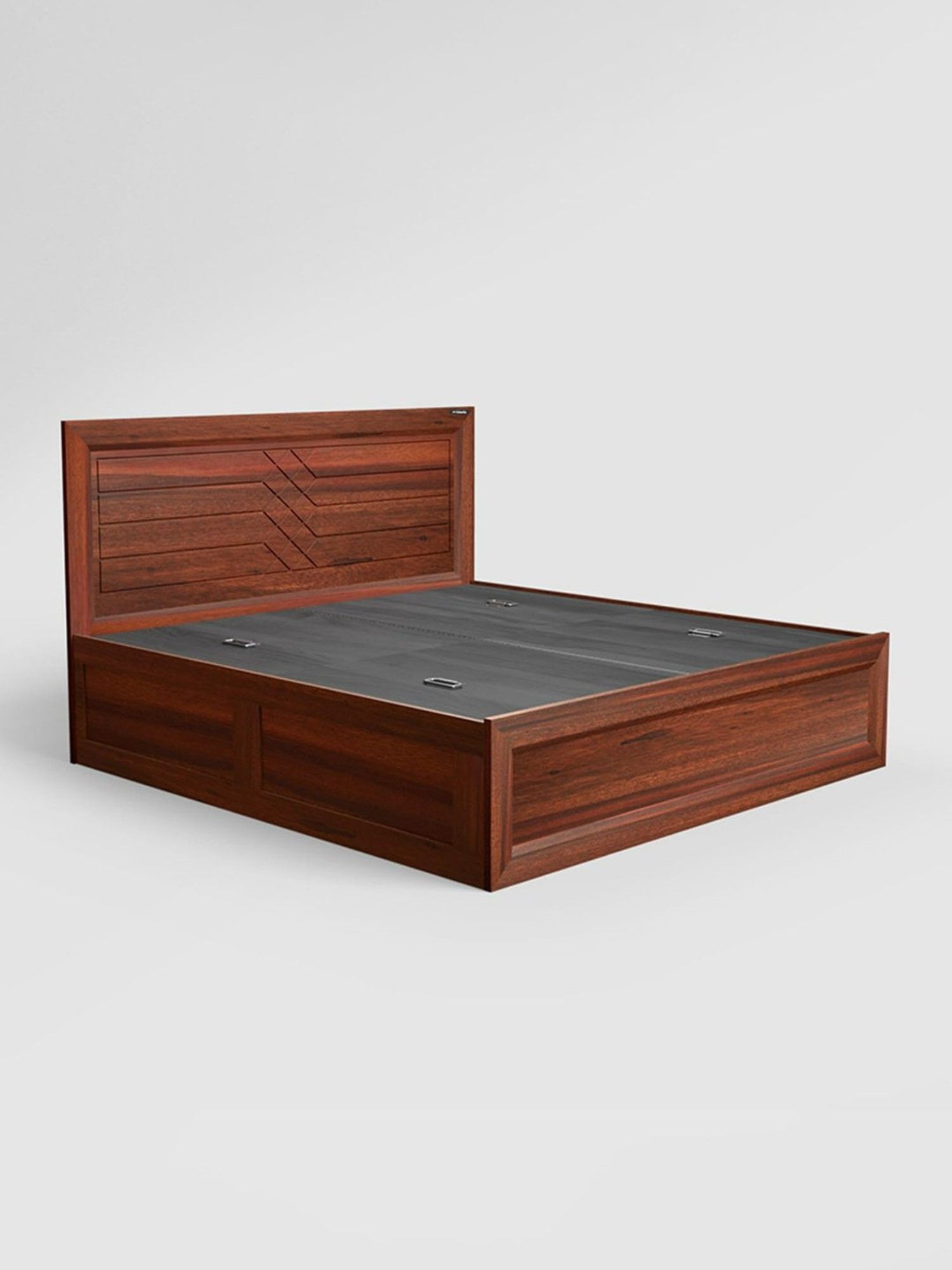 Nilkamal Riva Black Engineered Wood King Size Bed with Storage