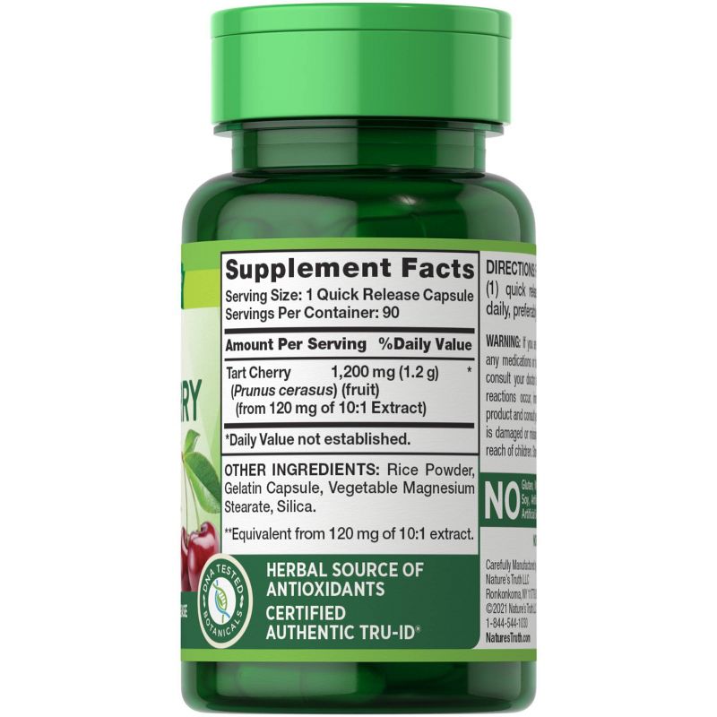 Nature's Truth Ultra Tart Cherry Extract Dietary Supplement Capsules - 90ct