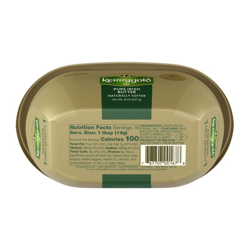 Kerrygold Grass-Fed Naturally Softer Pure Irish Butter  - 8oz Tub