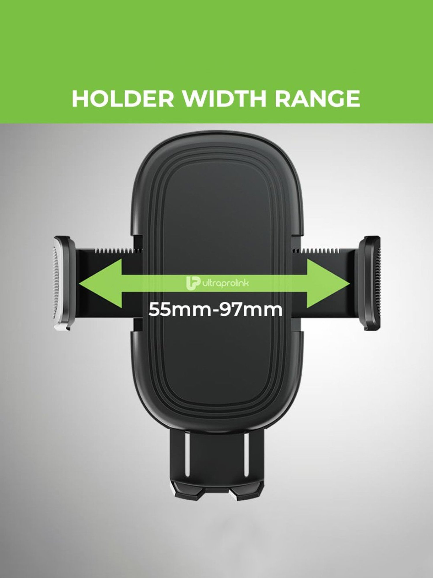 ULTRAPROLINK UM1167 Drive Safe, Universal Adjustable Holder Car Mount for All Smartphones (Black)